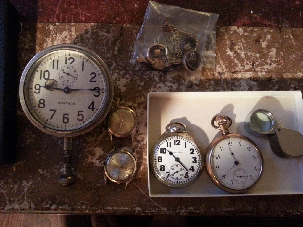 Antique Pocket Watches and Car Clock
