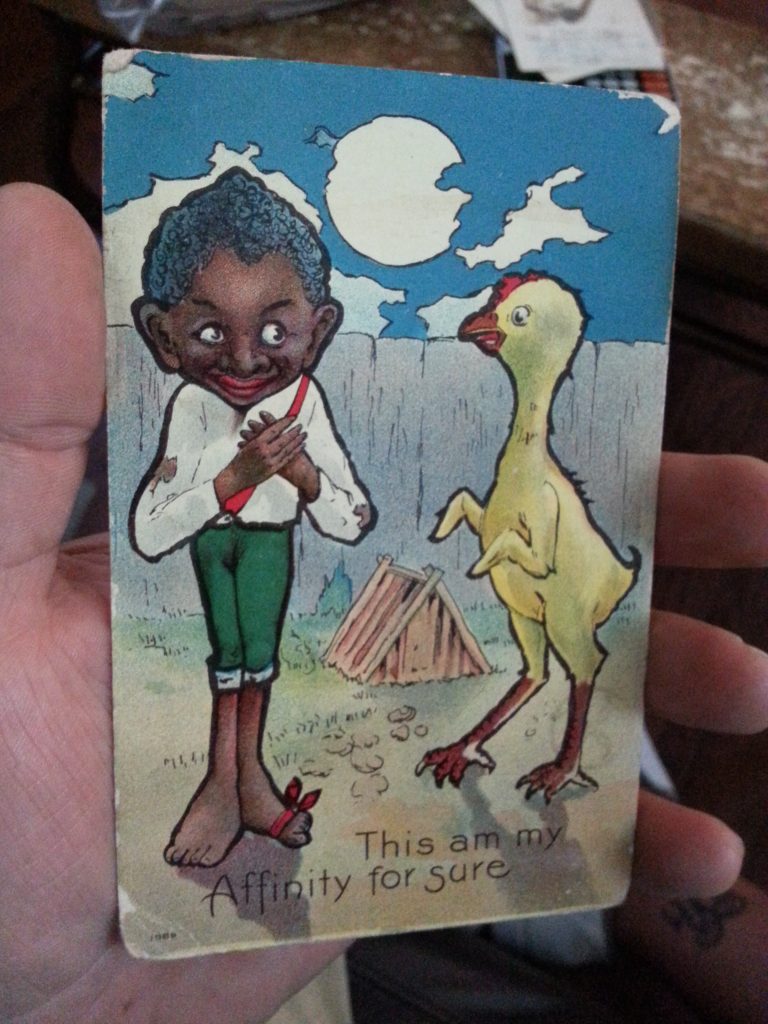 Offensive Black Americana Postcard