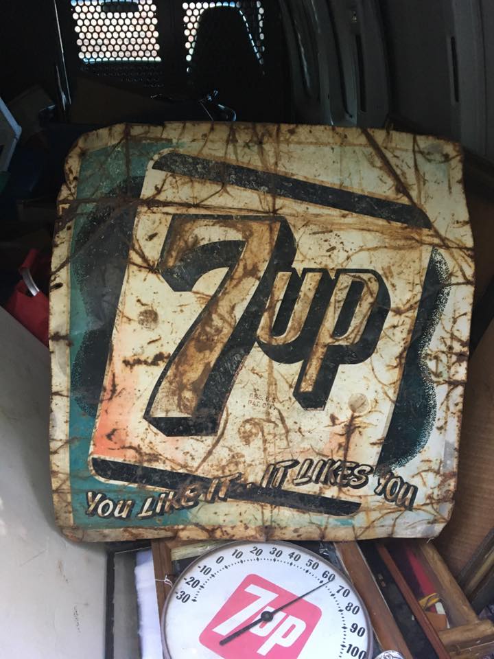 Vintage 7 Up Ebossed Metal Sign