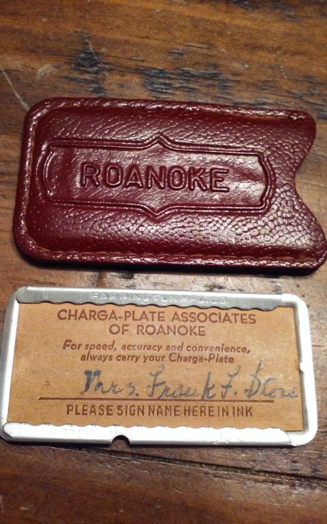 Roanoke VA Vintage Charga Plate Credit Card